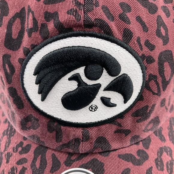 47 Black White Wine Cheetah Animal Print Hawkeye Iowa University Embroidered Hat - Picture 2 of 12